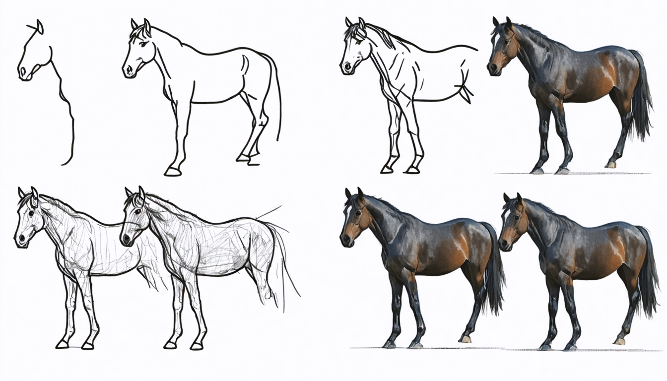 découvrez notre guide facile pour apprendre à dessiner un cheval étape par étape, même pour les débutants. suivez nos instructions claires et développez vos compétences en dessin.